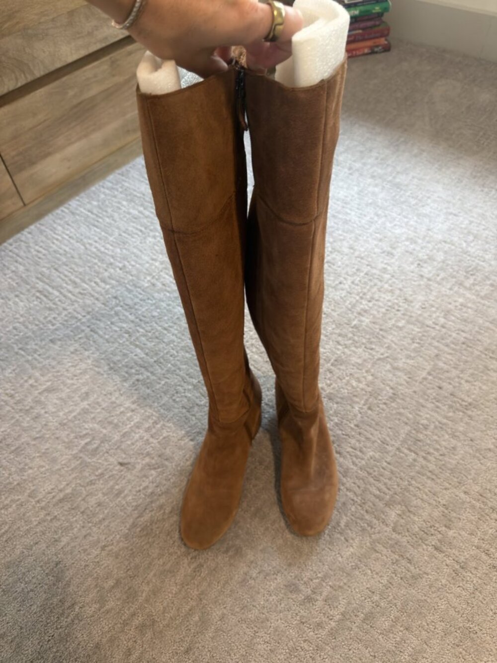 Sarto by Franco Sarto Korinne Suede Over the Knee Boots Cognac 8.5
